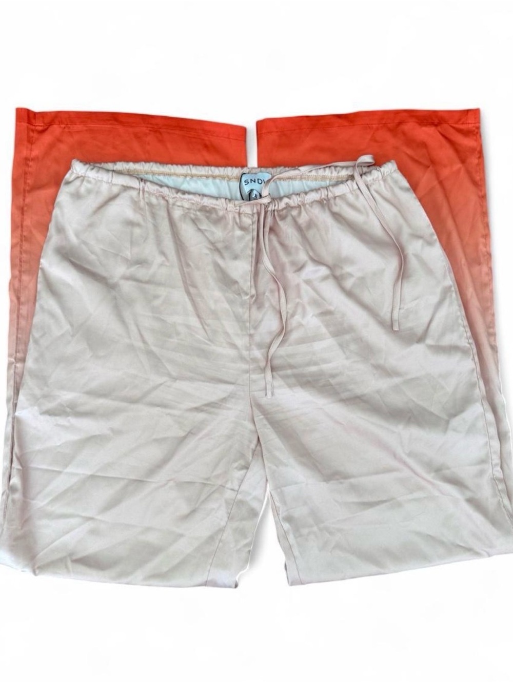 SNDYS. Flare Boot-Cut Pants in Pink & Orange